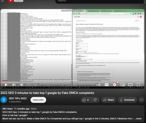 Fake SEO Fake DMCA