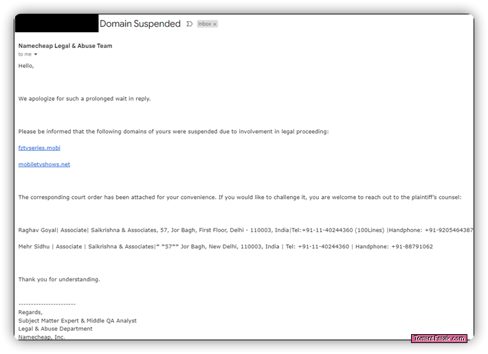 domains suspended